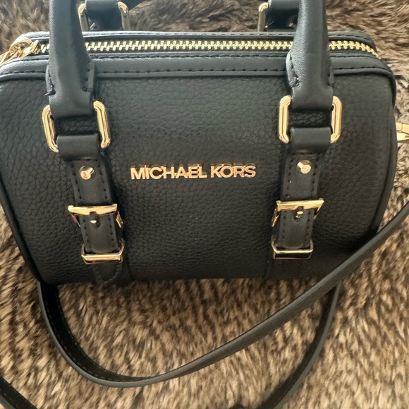 Michael Kors Black Satchel with Gold Accents - Picture 2 of 5